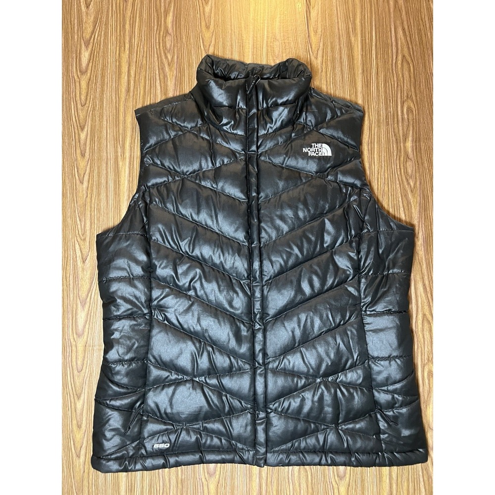 The North Face 550 Women Large Puffer Vest Goose Down Lightweight Black